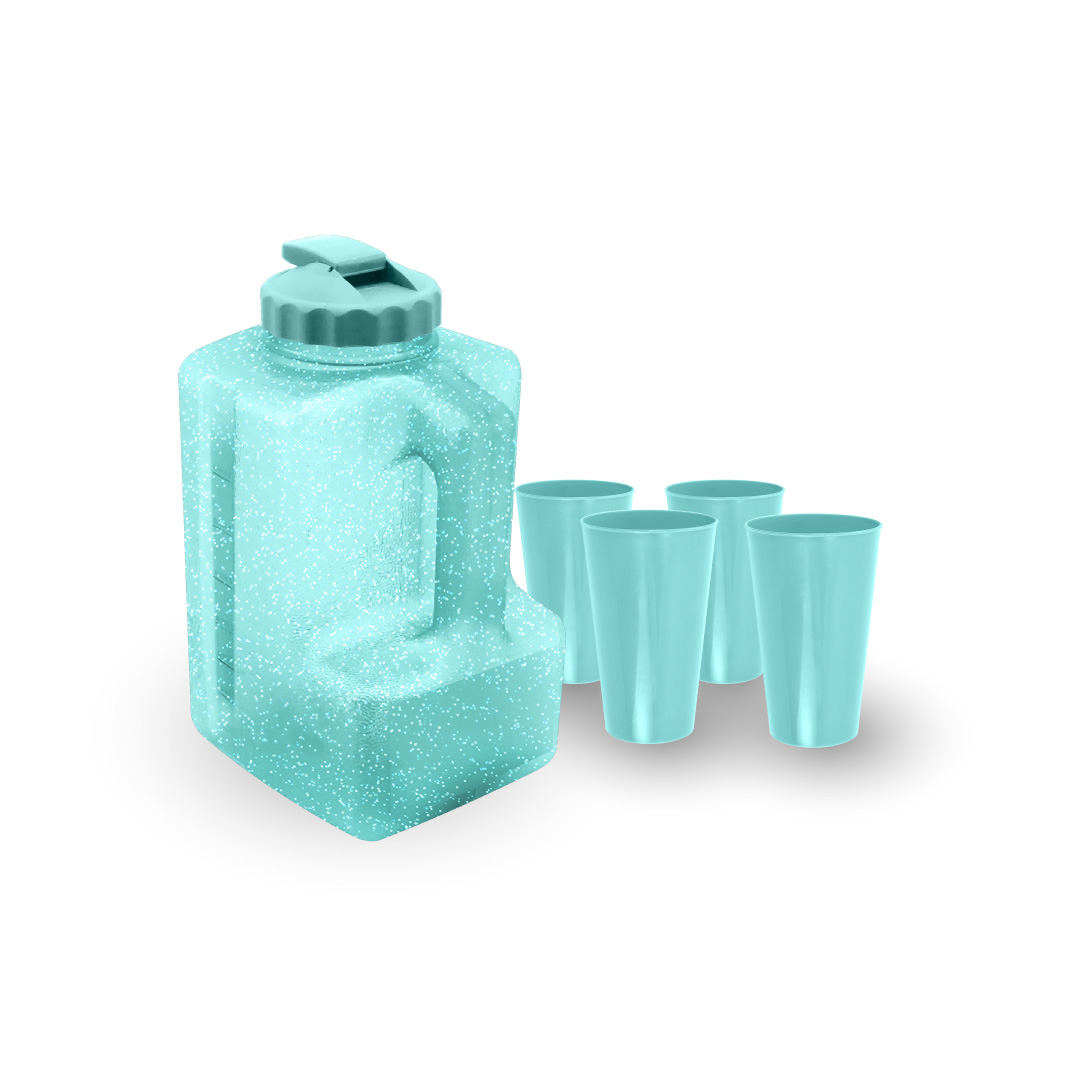 set-galon-to-go-4-vasos-glitter-guateplast-productos-plasticos-picheles-vasos-de-plastico-menta